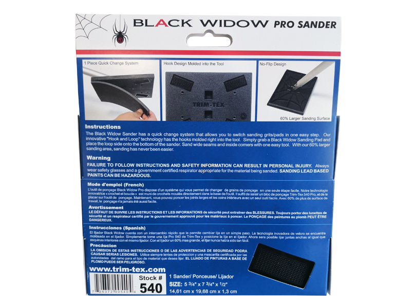 Black Widow Pro Series Sander Trim-Tex